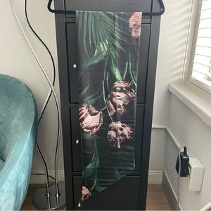 Ted Baker black and green floral printed long scarf